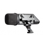 RODE Stereo VideoMic Stereo condenser microphone with integrated shockmount, HPF and PAD. Designed to connect directly to consumer video cameras.