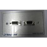 Amphenol AMW-VGA-02P شǵ VGA  Video Outlet Panel Aluminium With VGA 2 Port