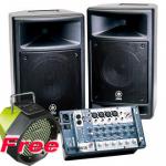 شͧ§ Portable PA System  Powered Mixer 150 W. + 150 W. ⾧Ẻ 2-Ways, LF: 8" ӹǹ 2  Yamaha Stagepas 300 