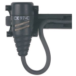 AKG CK97 C/L High end clip-on cardioid condenser microphone with 1.5m/5ft. cable, female 3pin mini-XLR connector, tie clip and windscreen included, high gain before feedback