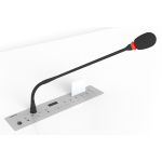 TELEVIC M-touch D Flushmount Delegate unit based on touch button technology with voting buttons, authentication using contactless cardreader, channel selector with OLED display, microphone connector and activation button.Microphone to be ordered sepa