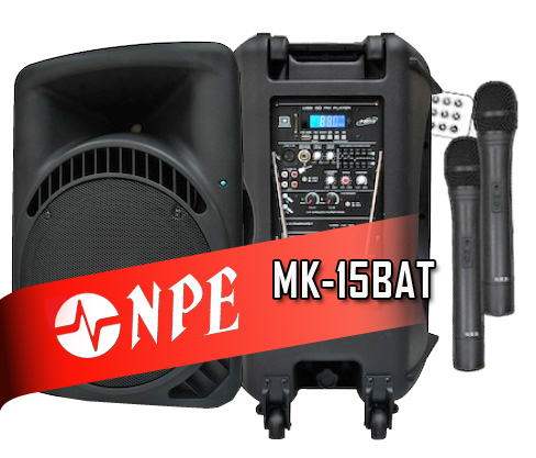 NPE MK-15BAT 15  Portable Amplifier With Speaker ⾧๡ʧ ¤ 15  FM Radio, ͧ USB SD Card MP3, Ǻ, ẵ㹵